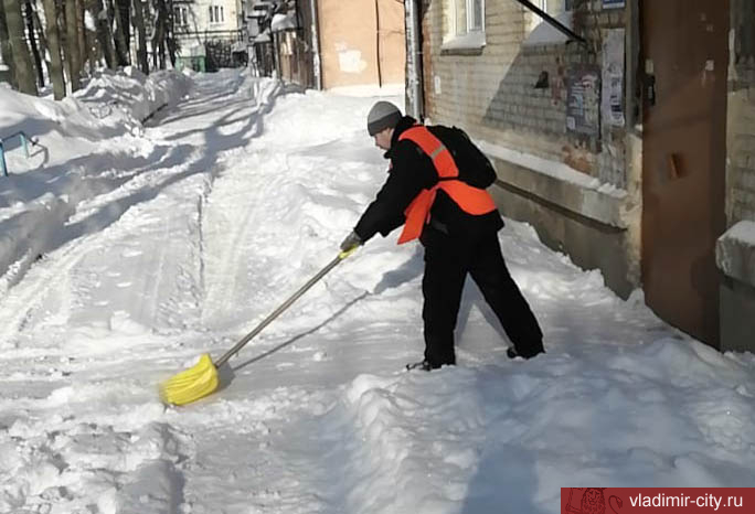 Владимирские дворы чистят от снега более 600 дворников управляющих компаний